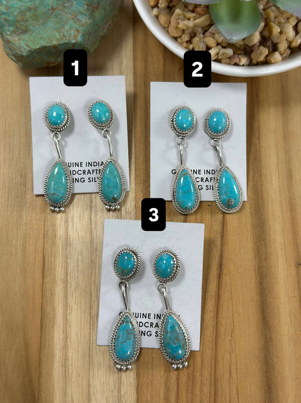 Kingman 2 Stone Dangle Earrings