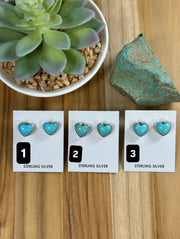 Kingman Navajo Heart Earrings