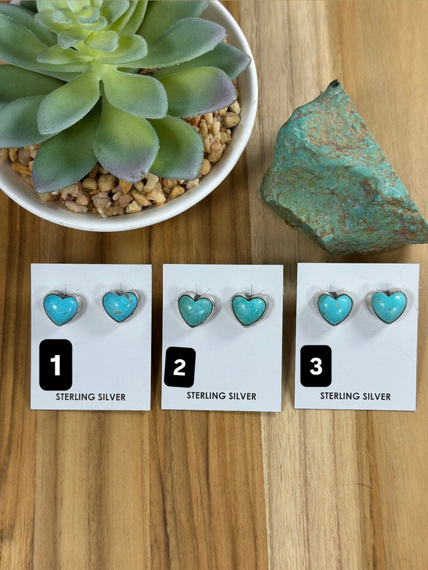 Kingman Navajo Heart Earrings