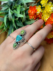 3 Stone Multi-Color Kingman Ring