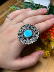 Sterling Silver and Turquoise Cluster Ring