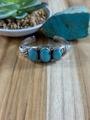 Kingman Turquoise Leaf Bracelet