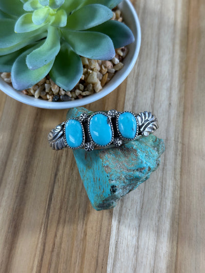 Kingman Turquoise Leaf Bracelet