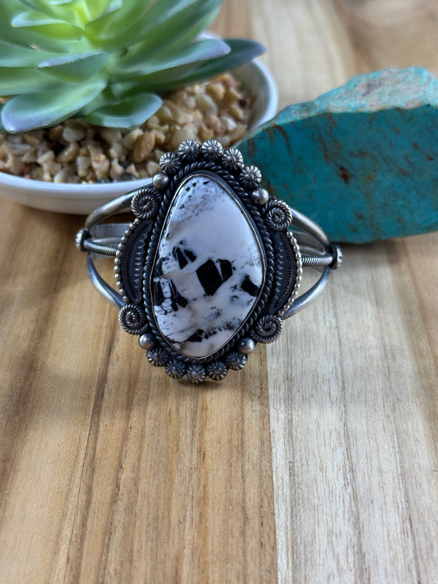 White Buffalo Spiral  Bracelet