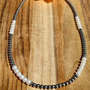 18 inch "Navajo Style" Pearls and Freshwater Pearls Necklace