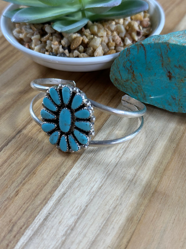 Kingman Turquoise Cluster Cuff