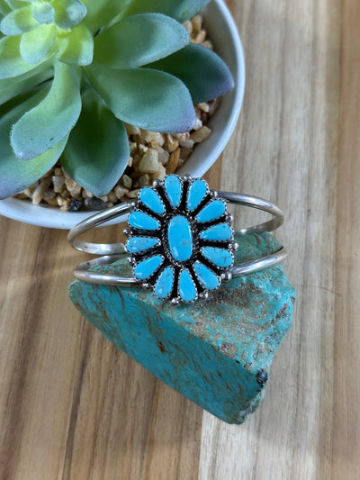 Kingman Turquoise Cluster Cuff