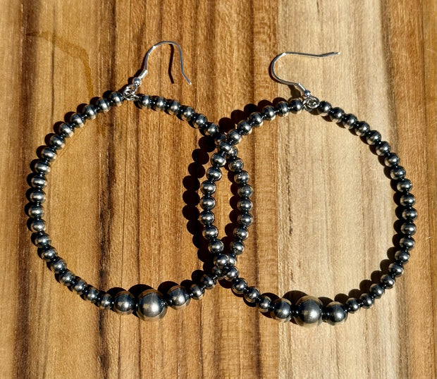 "Navajo Style" Pearl Earrings