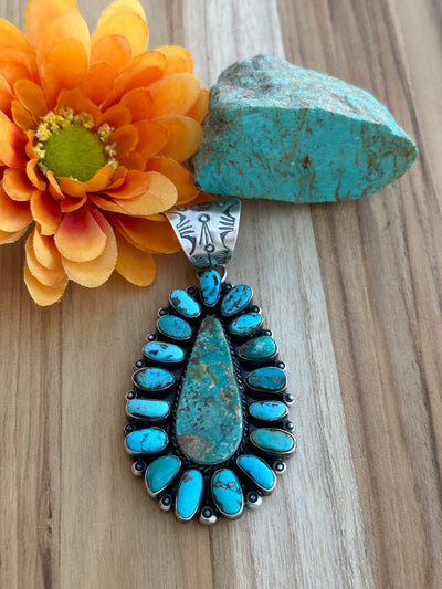 Kingman Turquoise Cluster Pendant