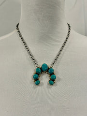 Kingman Turquoise Naja Cluster Pendant Necklace