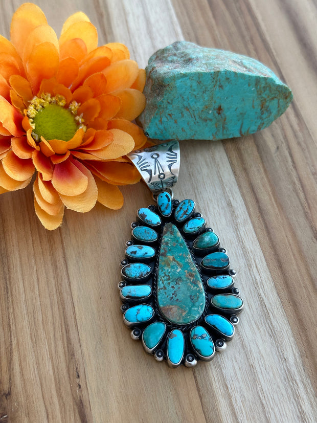 Kingman Turquoise Cluster Pendant