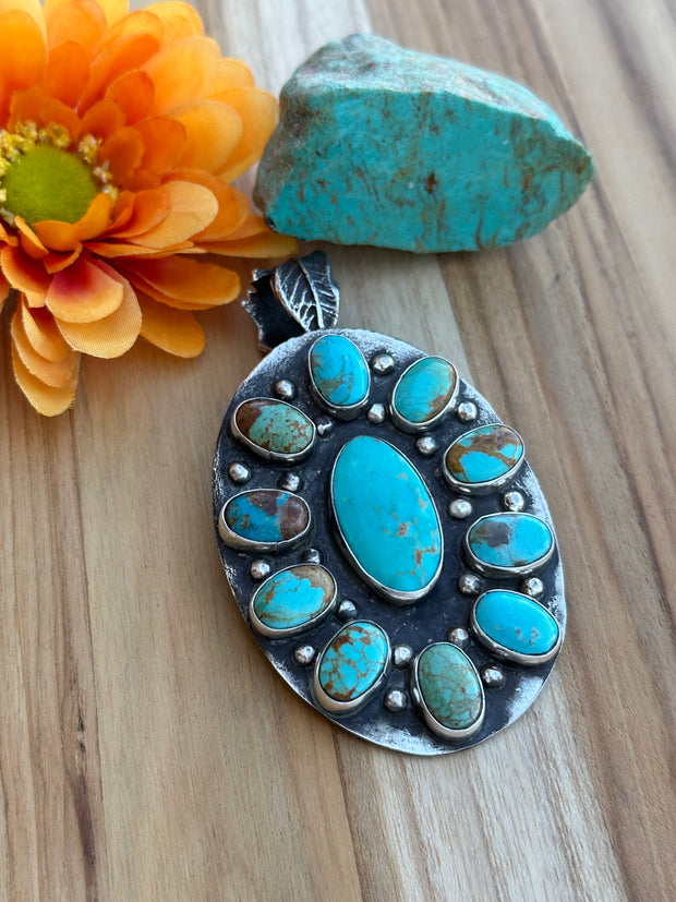 Kingman Turquoise Cluster Pendant