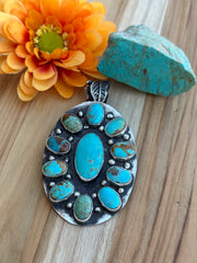 Kingman Turquoise Cluster Pendant