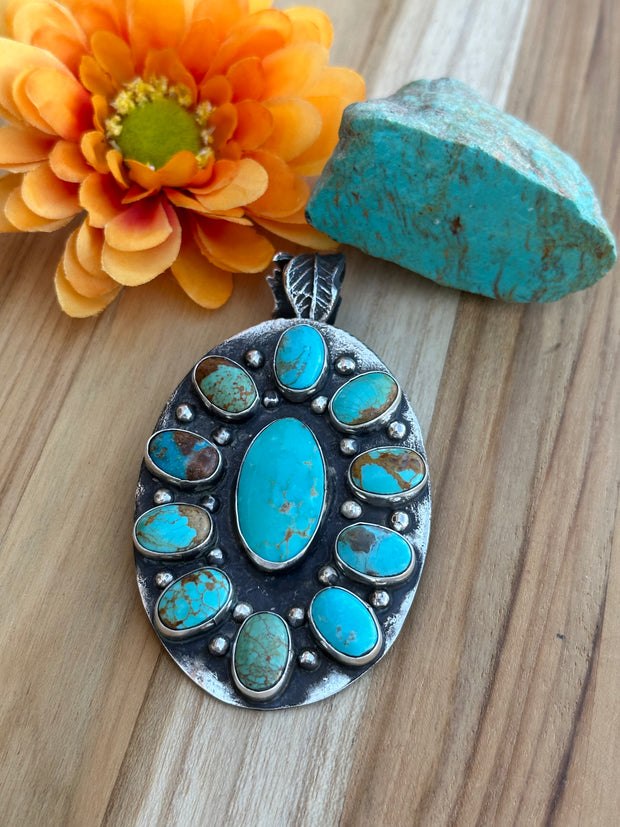 Kingman Turquoise Cluster Pendant