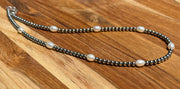 20 INCH NAVAJO STYLE BEADS AND FRESHWATER PEARLS NECKLACE