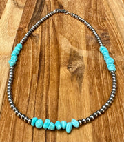 18 Inch Navajo Style Beads and Turquoise Necklace