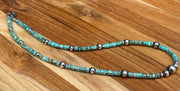 18 inch Turquoise and Navajo Style Beads Necklace