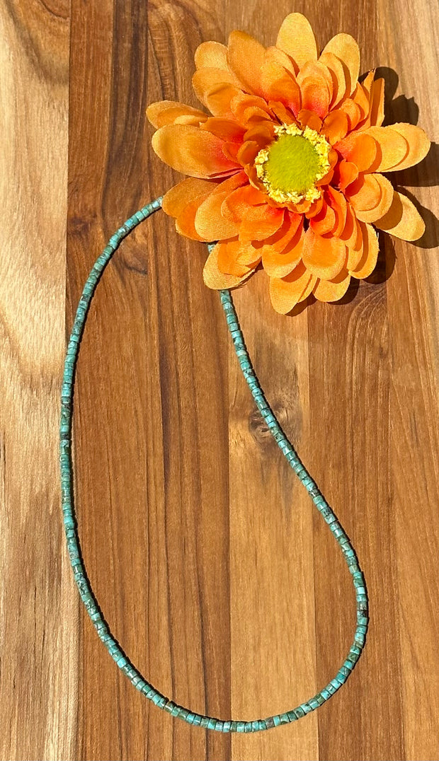 18 inch 3mm Turquoise Heishi Necklace