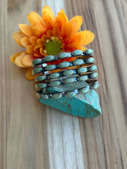 Cluster Stone Kingman Turquoise Cuff