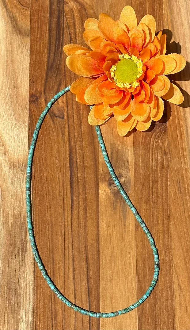 16 inch 3mm Turquoise Heishi Necklace