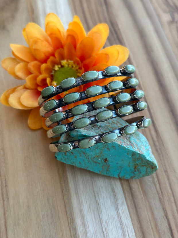 Cluster Stone Kingman Turquoise Cuff