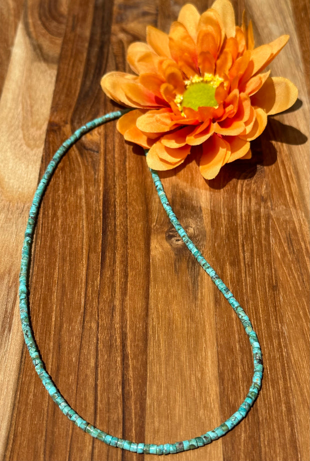 18 inch 3mm Turquoise Heishi Necklace