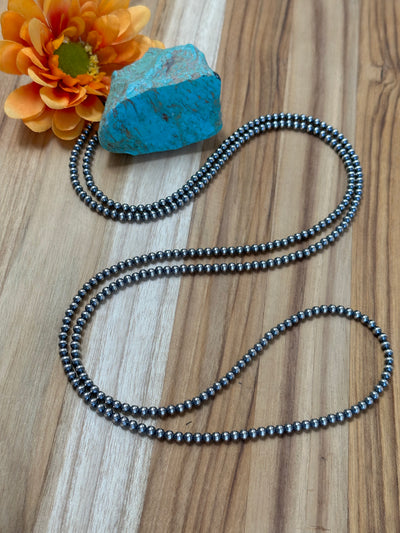 48" 4MM Navajo Style Pearl Necklace