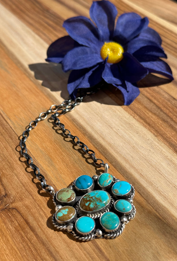 17 inch Turquoise Cluster Pendent