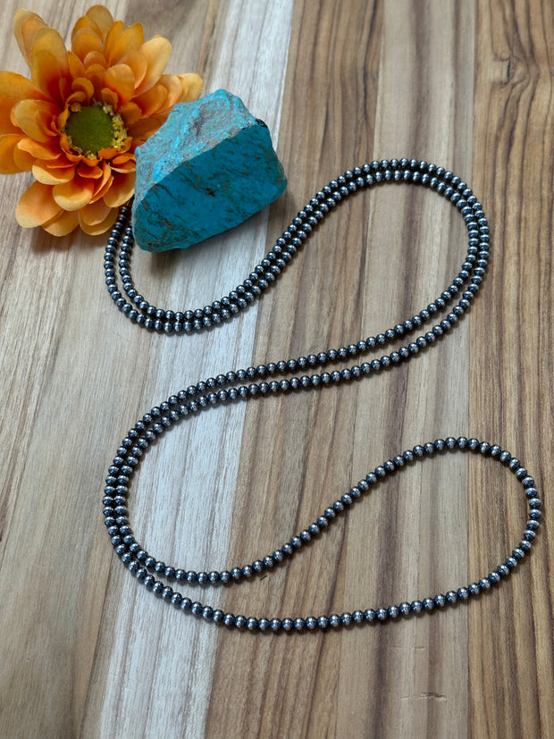 48" 4MM Navajo Style Pearl Necklace