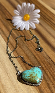 17 inch Turquoise Heart Necklace