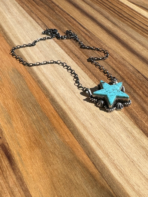 Kingman Turquoise Star Necklace