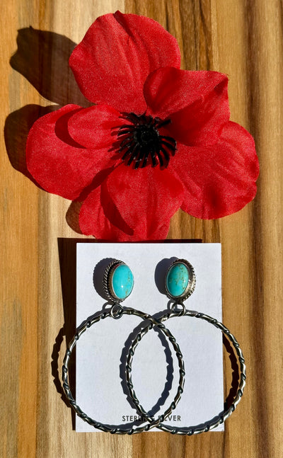 Kingman Turquoise Hoop Earrings