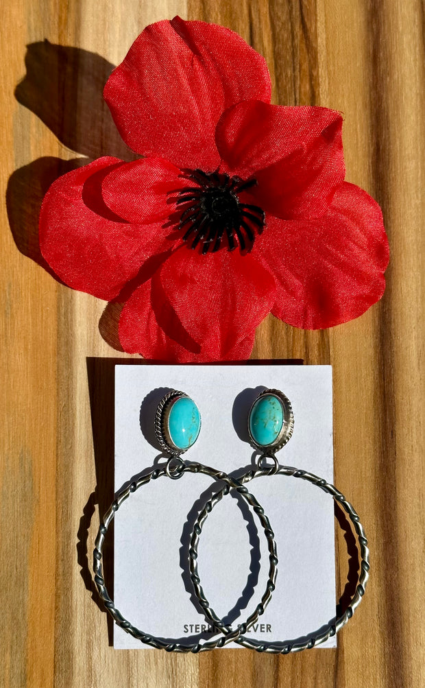 Kingman Turquoise Hoop Earrings