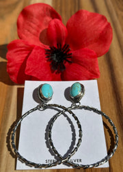 Kingman Turquoise Hoop Earrings