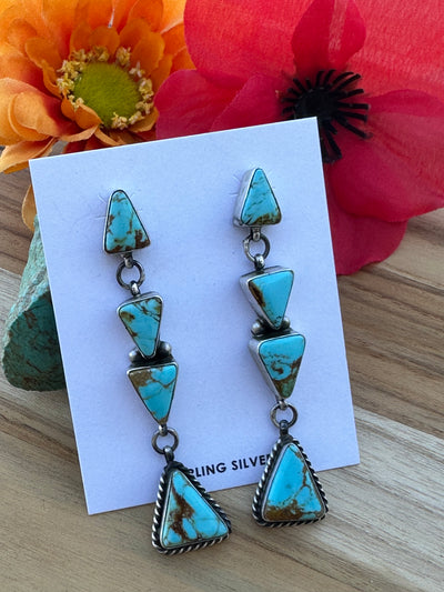 4 Stone Turquoise Earrings
