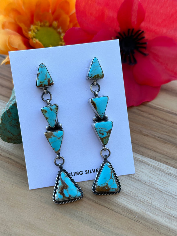 4 Stone Turquoise Earrings