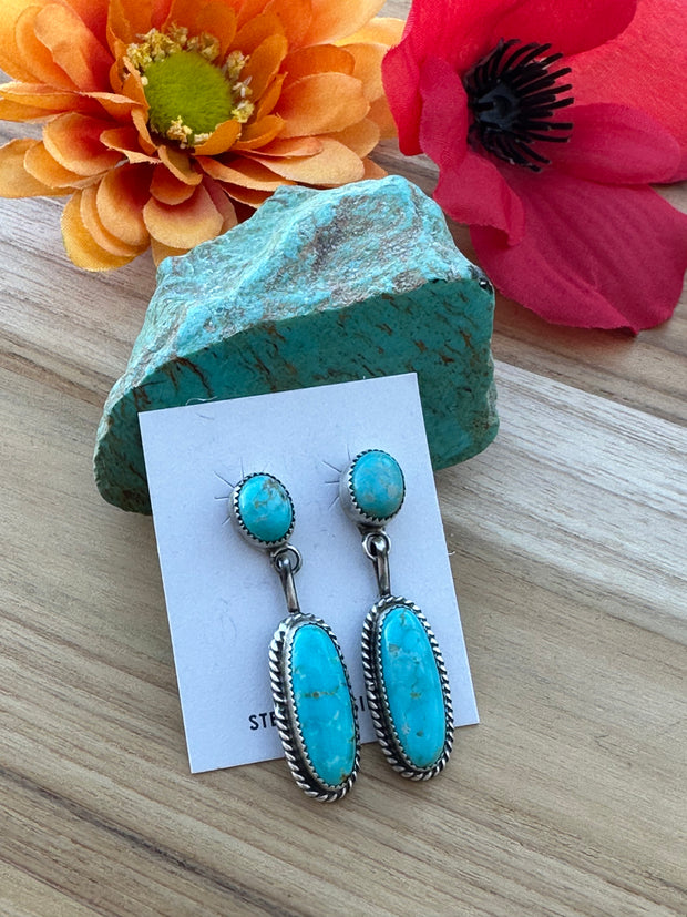 Kingman Turquoise Dangle Earrings