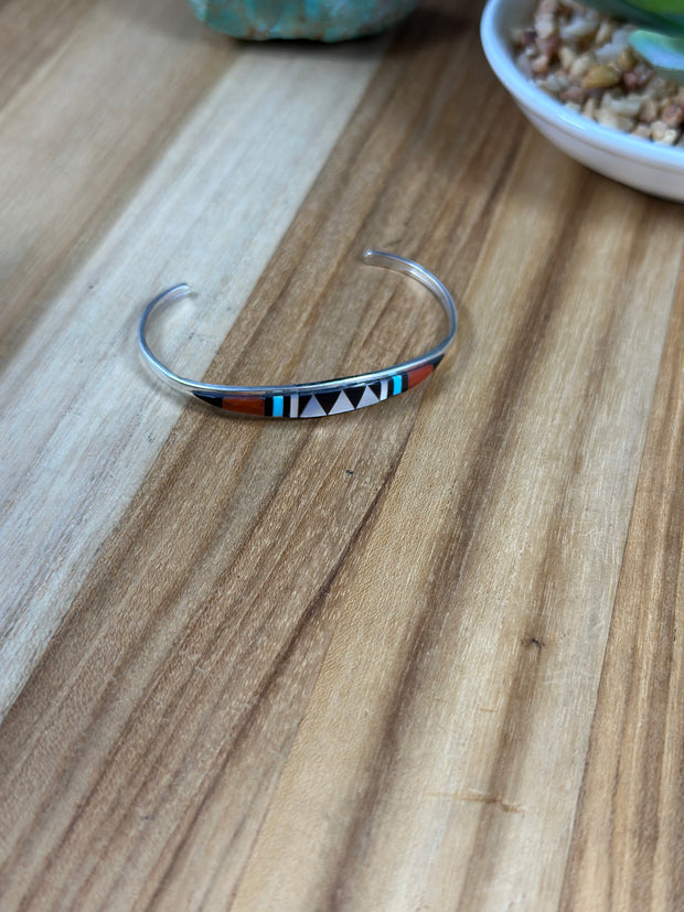 Multi Stone Inlay cuff