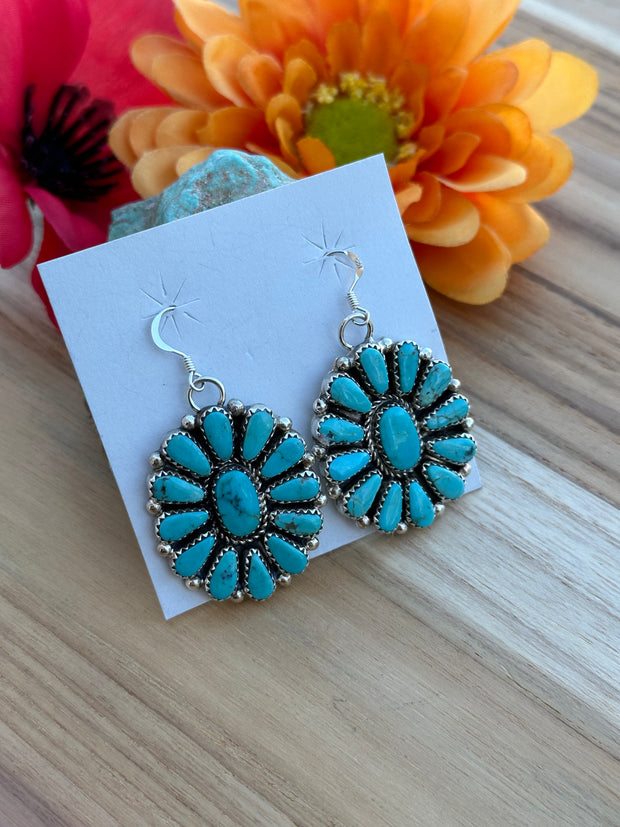 Kingman Turquoise Cluster Earrings