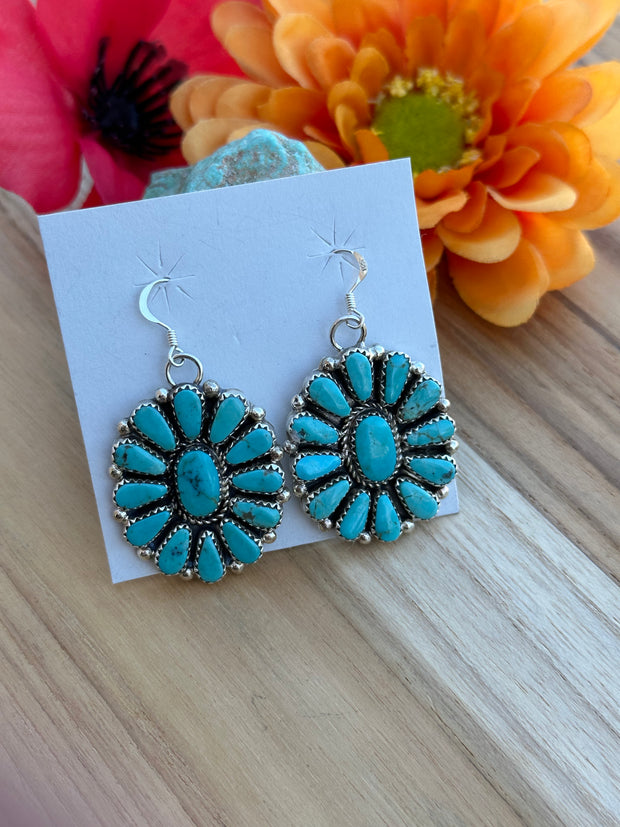 Kingman Turquoise Cluster Earrings