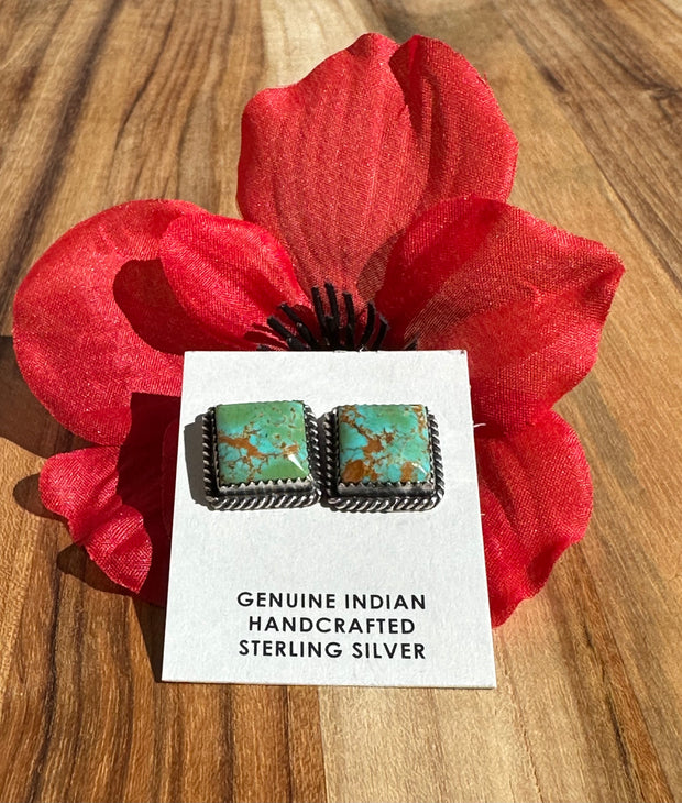Kingman Turquoise Square Earrings