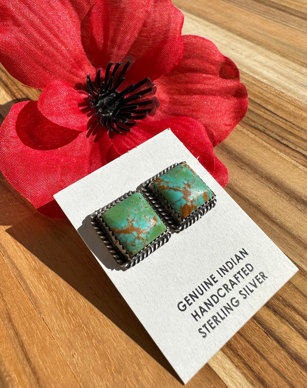Kingman Turquoise Square Earrings