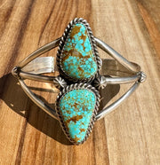 2 Stone Turquoise Triangle Bracelet