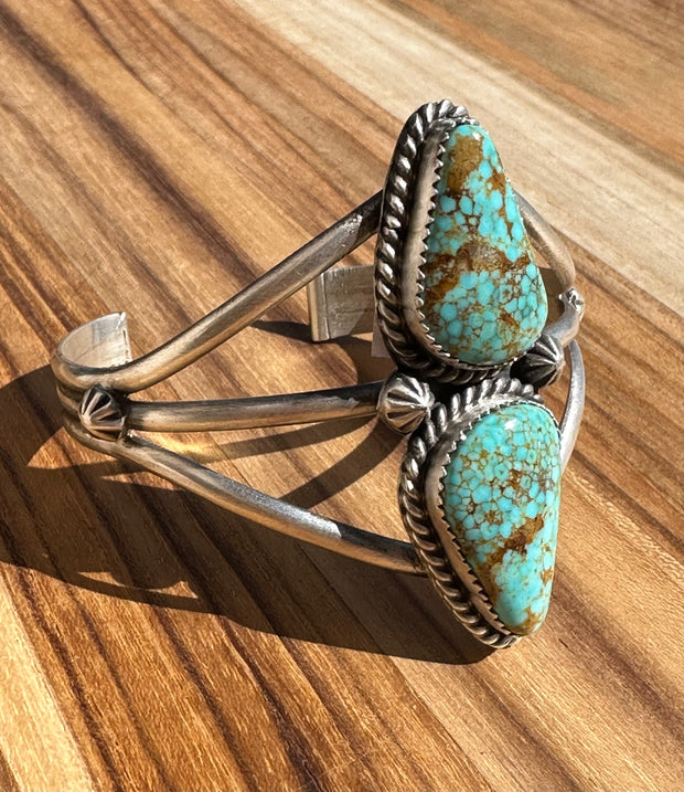 2 Stone Turquoise Triangle Bracelet