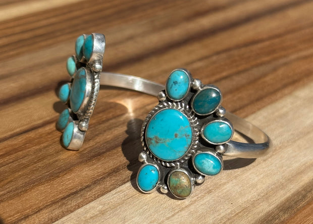 Half Cluster Turquoise Cuff