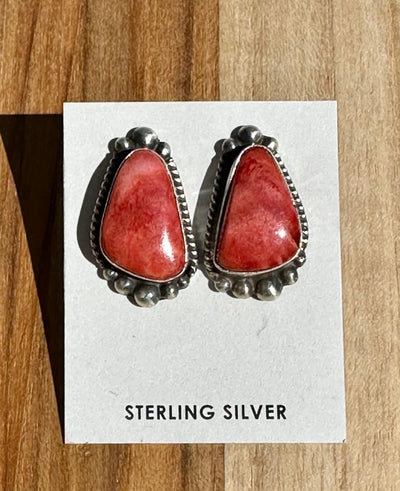 Red Spiny Earrings