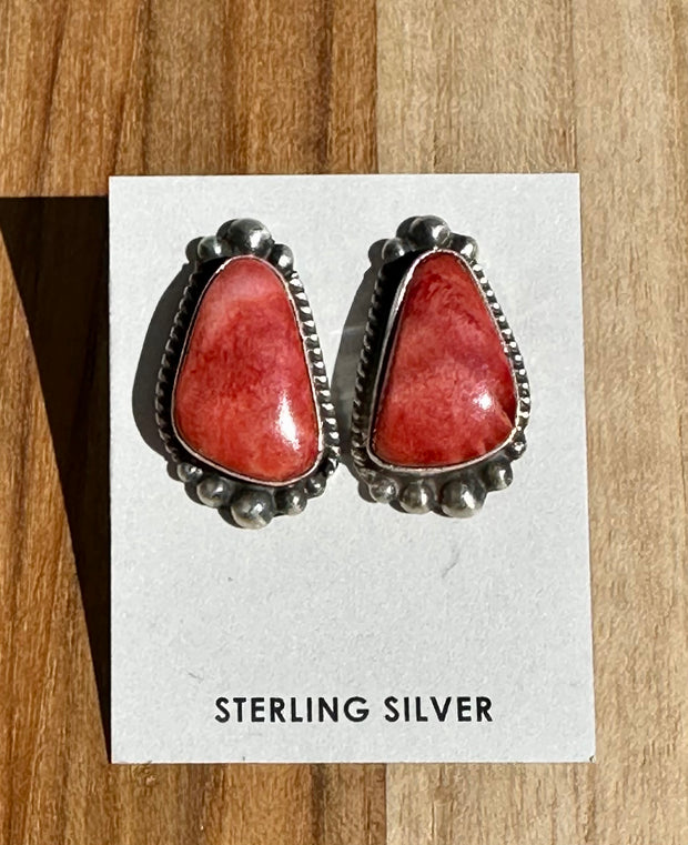 Red Spiny Earrings
