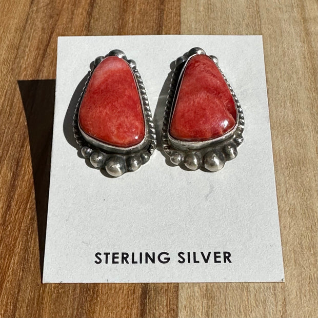 Red Spiny Earrings
