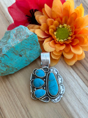 Kingman Turquoise 4 Stone Pendant