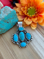 Kingman Turquoise 5 Stone Pendant